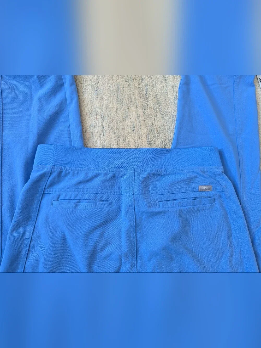 Figs Light Blue Straight-Leg Scrub Pants